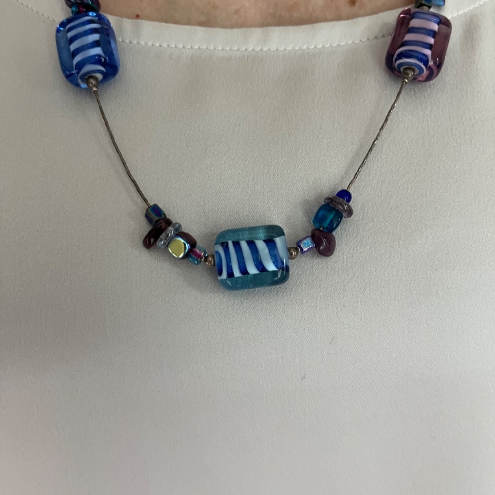 Murano Glass and Sterling 25.5" Necklace